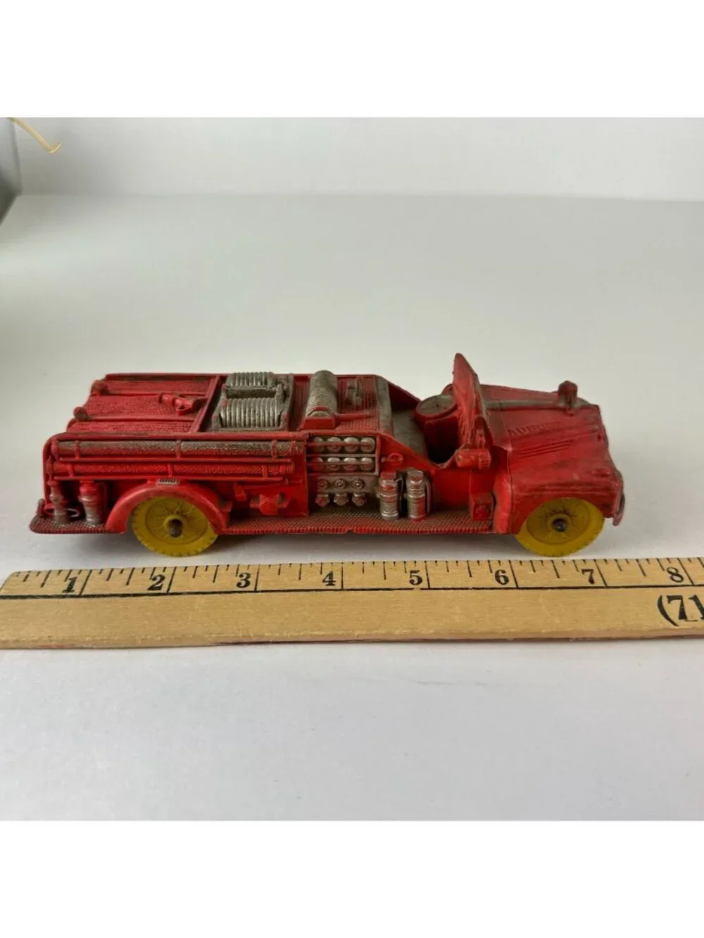 Lot of Three Auburn Hard Rubber Fire Trucks USA Vintage Model Toys